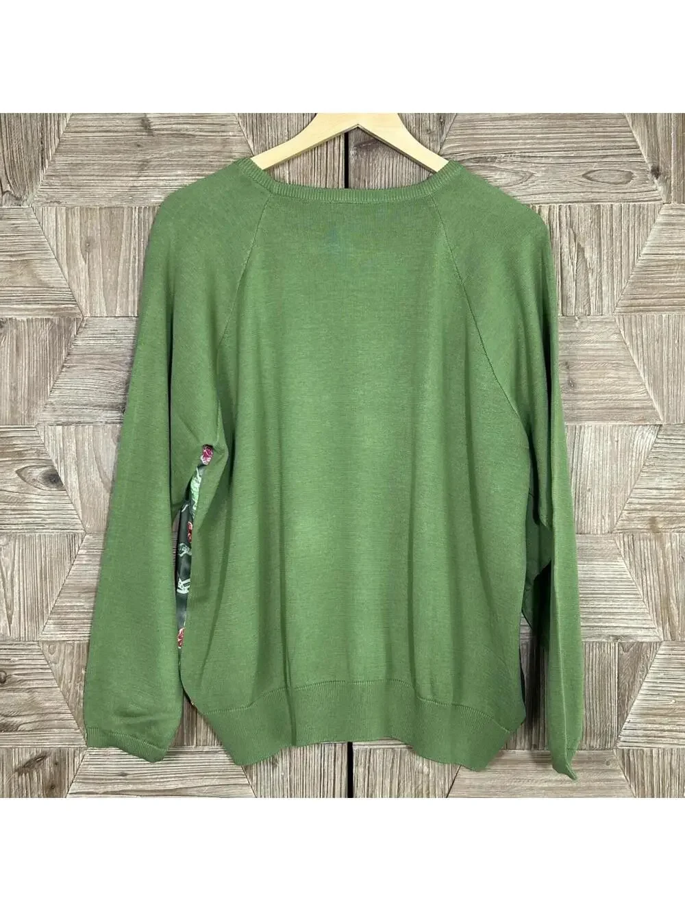 Koos of Course Green Boho Chic Silk Blend Art to Wear Knit Pullover Sweater 1X